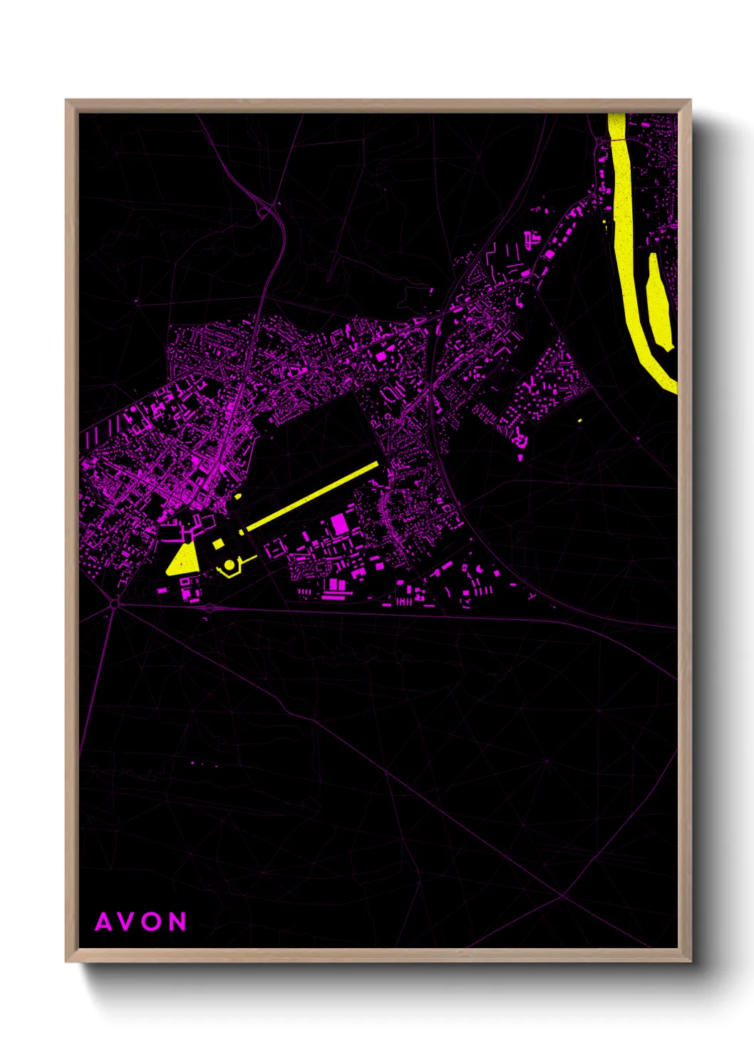 Une affiche de carte sur Avon