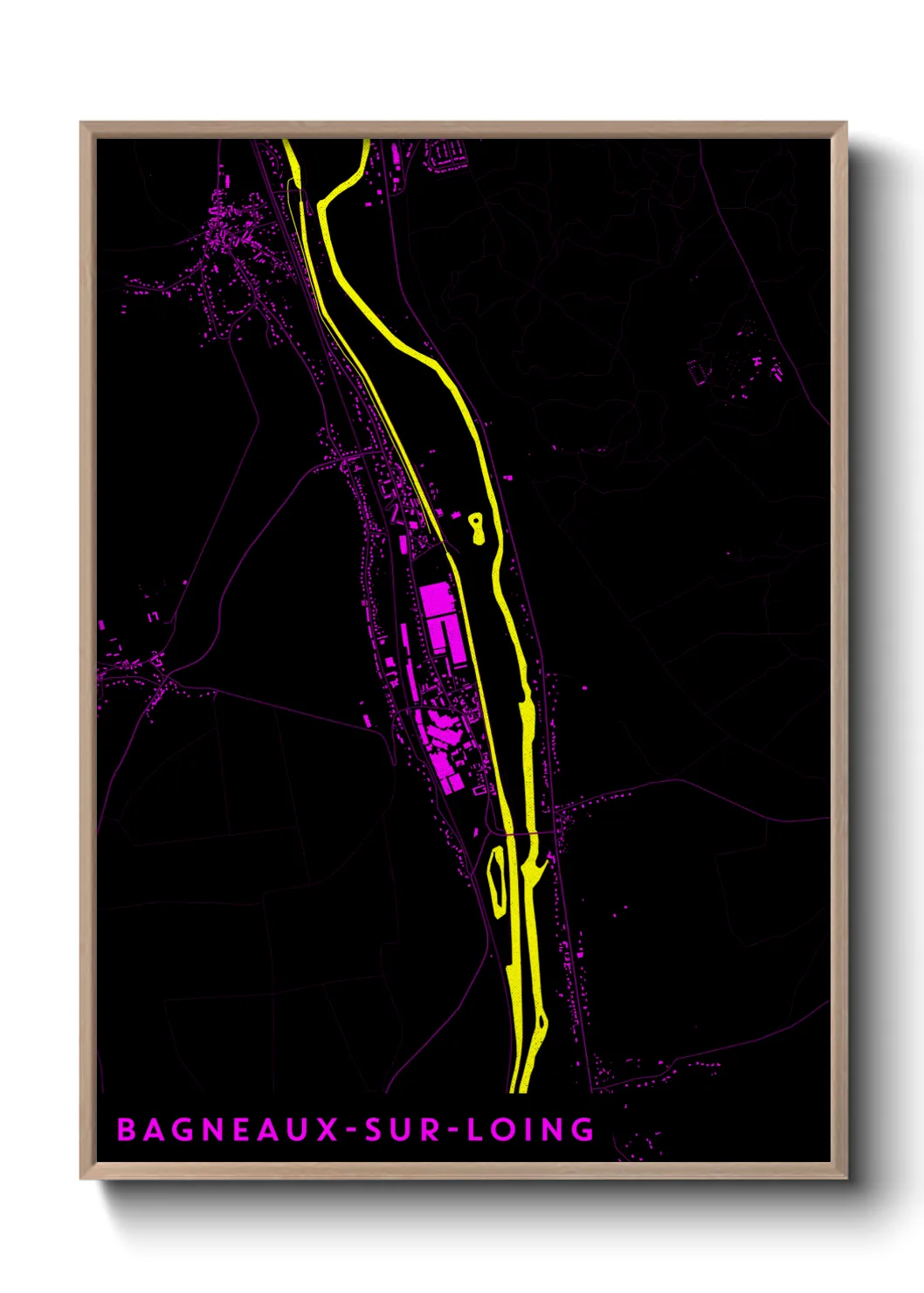 Une affiche de carte sur Bagneaux-sur-Loing
