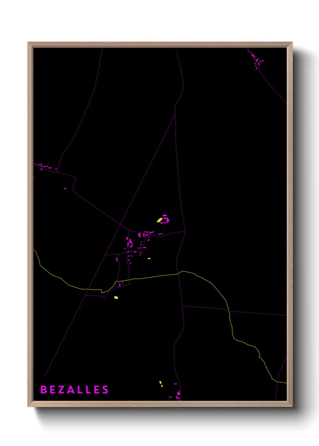 Une affiche de carte sur Bezalles
