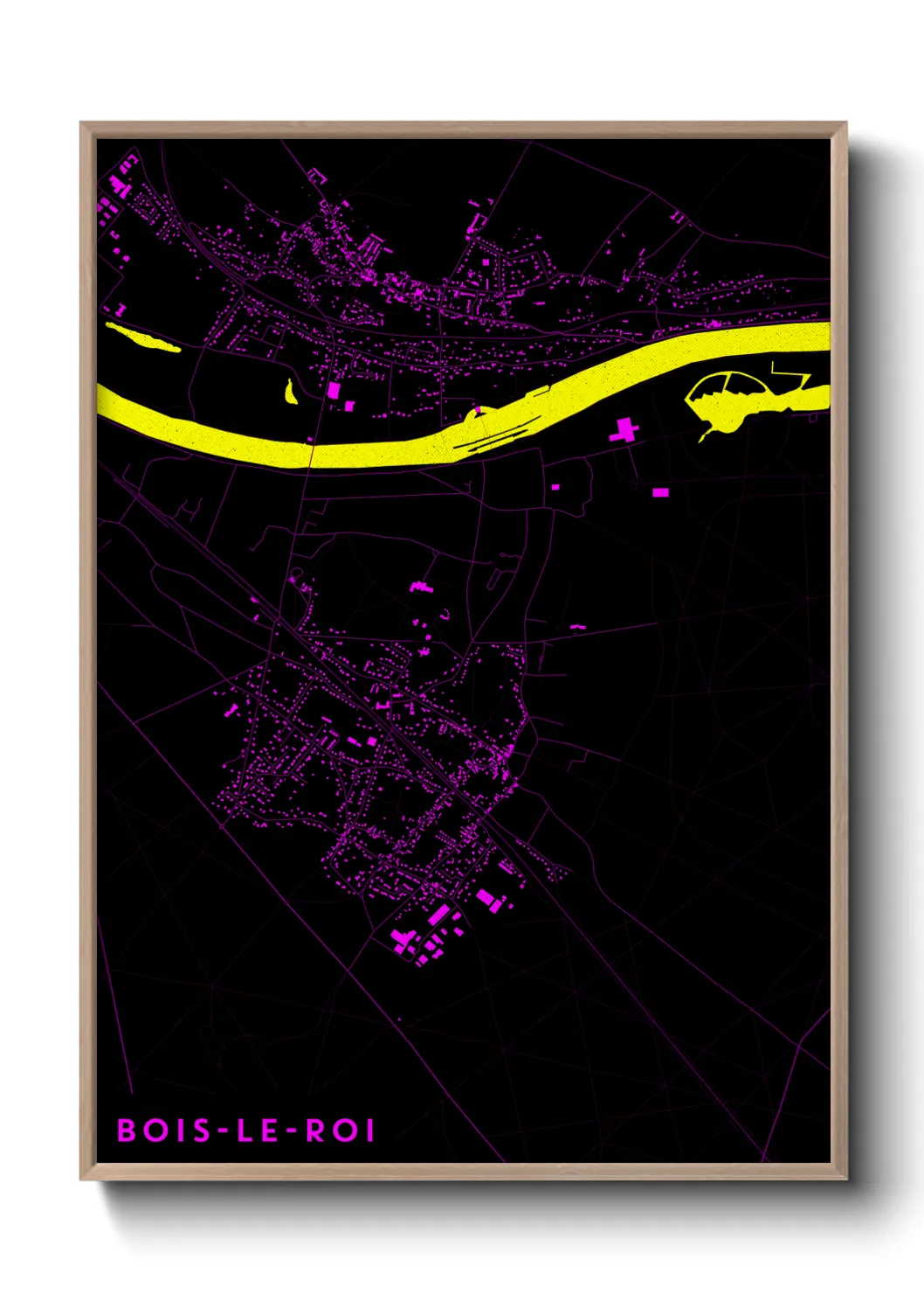 Une affiche de carte sur Bois-le-Roi