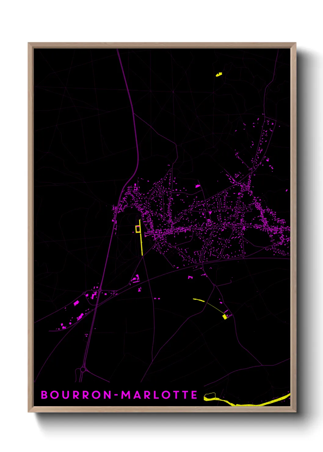 Une affiche de carte sur Bourron-Marlotte