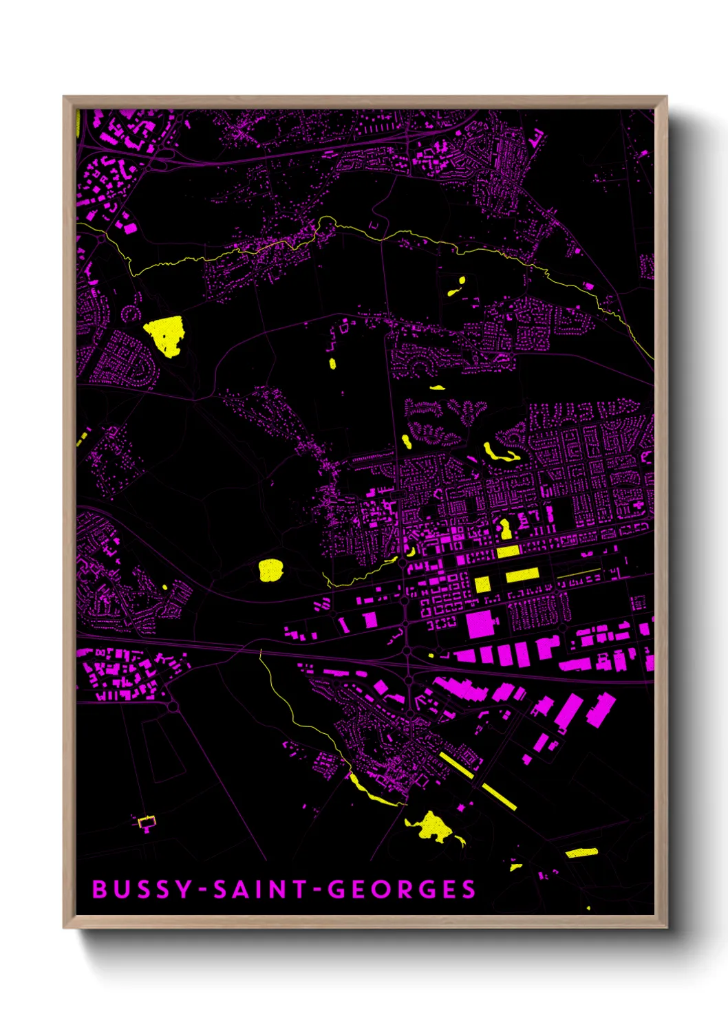 Une affiche de carte sur Bussy-Saint-Georges