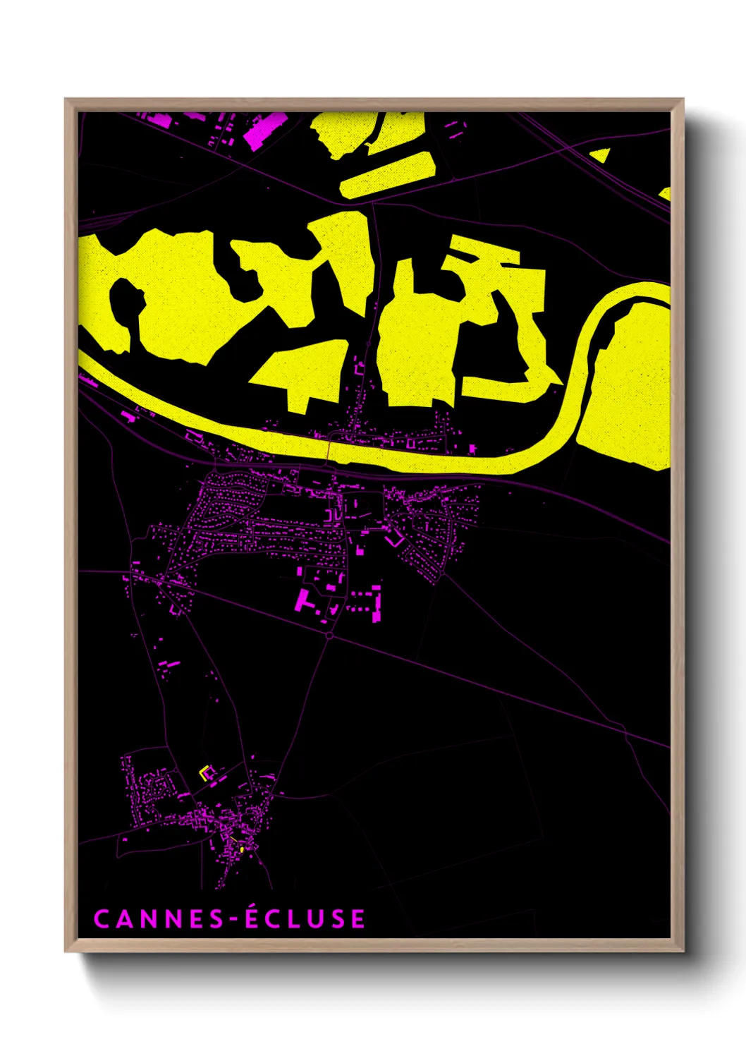 Une affiche de carte sur Cannes-Écluse