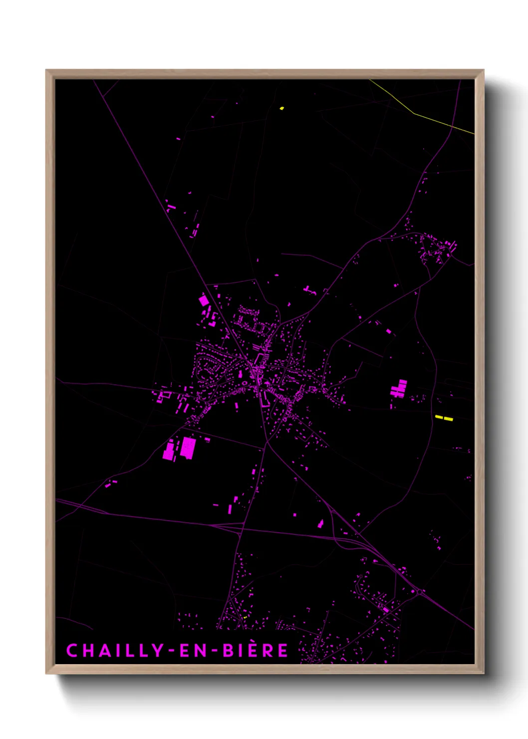 Une affiche de carte sur Chailly-en-Bière