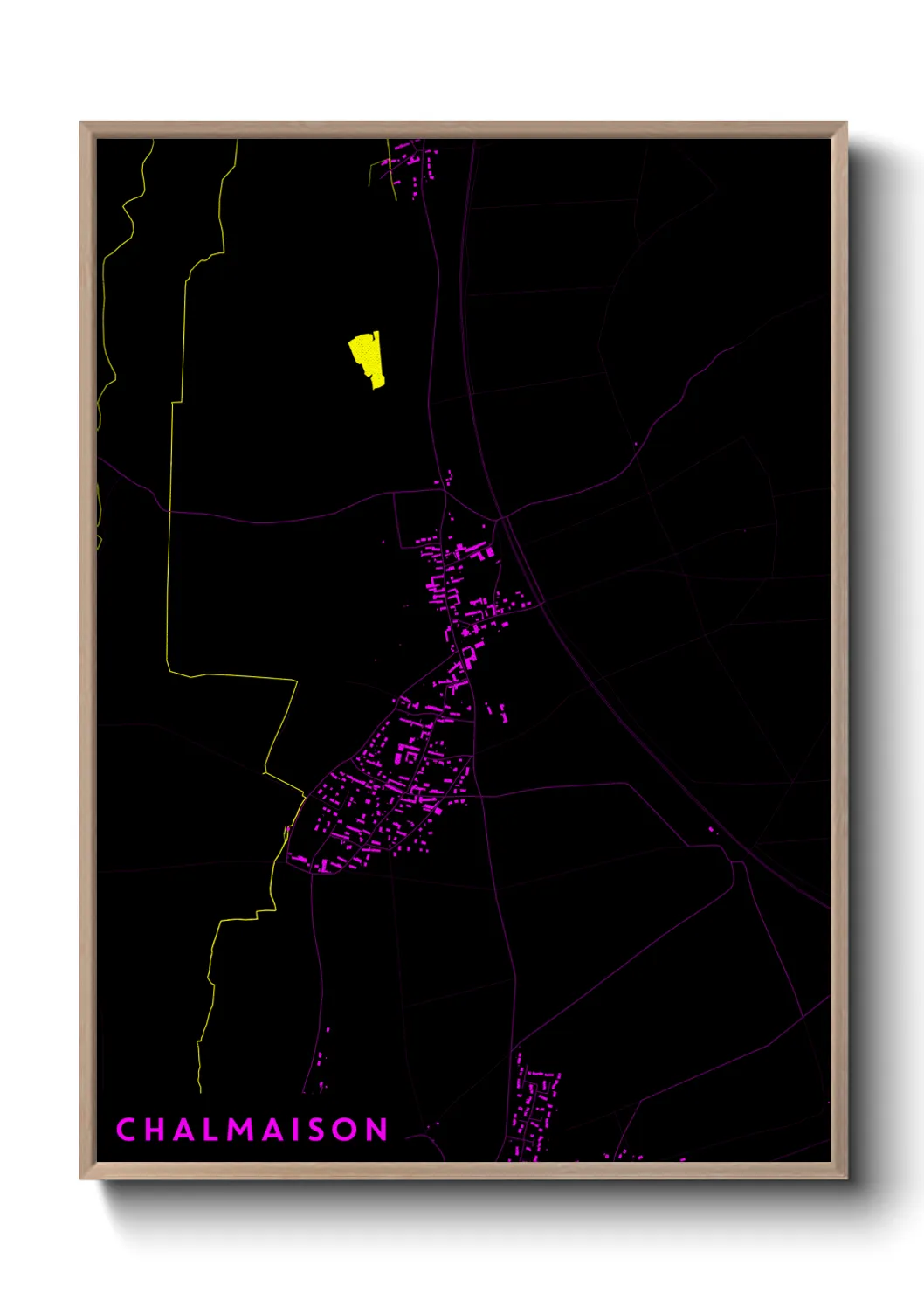 Une affiche de carte sur Chalmaison