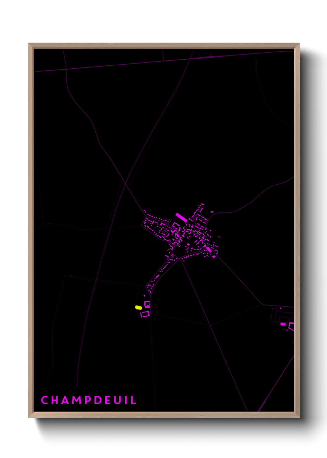 Une affiche de carte sur Champdeuil