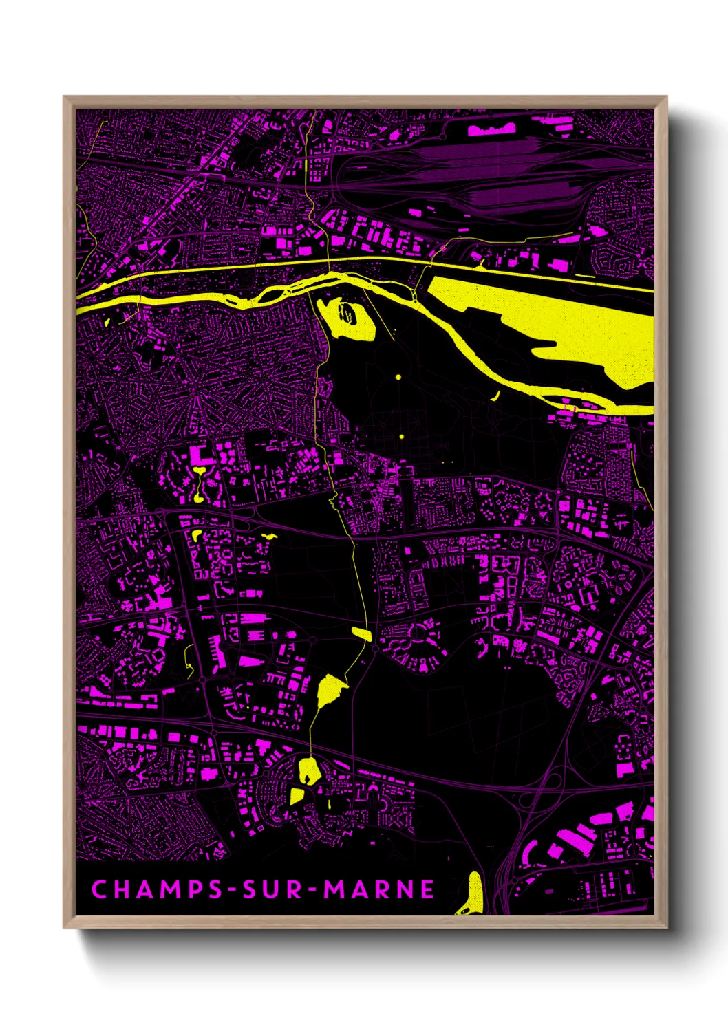 Une affiche de carte sur Champs-sur-Marne