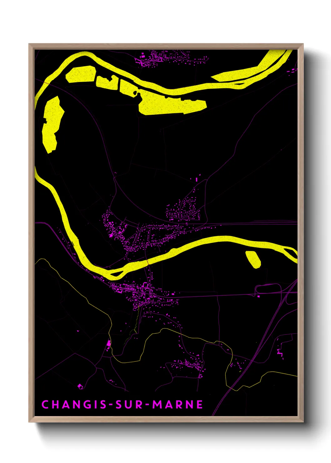 Une affiche de carte sur Changis-sur-Marne