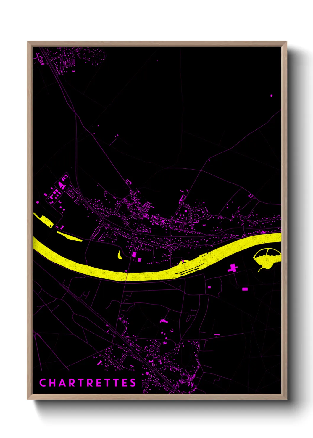 Une affiche de carte sur Chartrettes