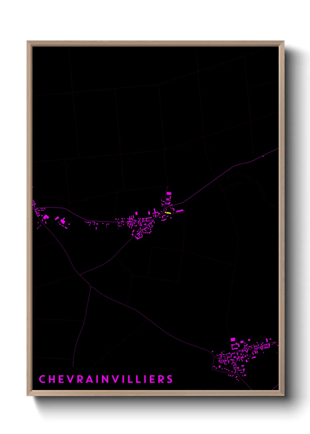 Une affiche de carte sur Chevrainvilliers