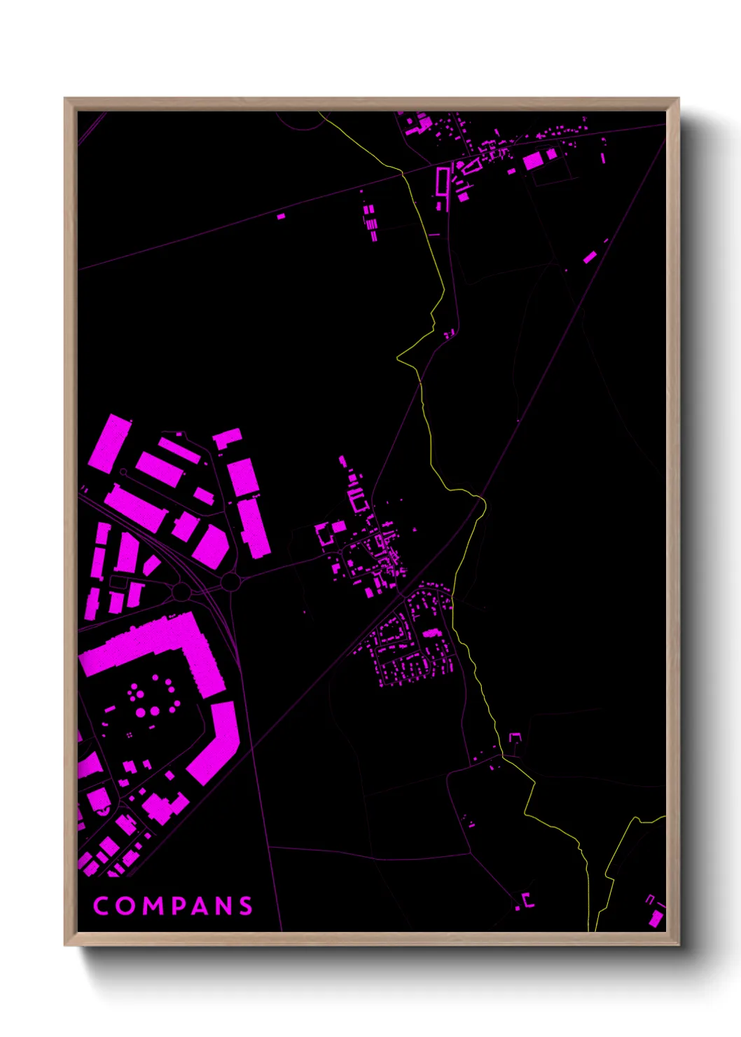 Une affiche de carte sur Compans