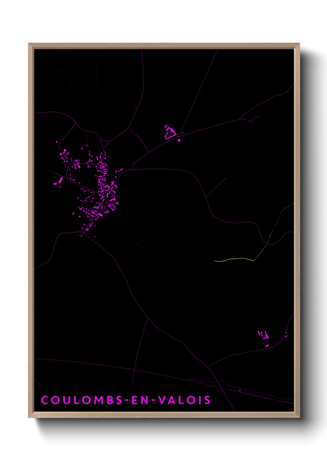 Une affiche de carte sur Coulombs-en-Valois
