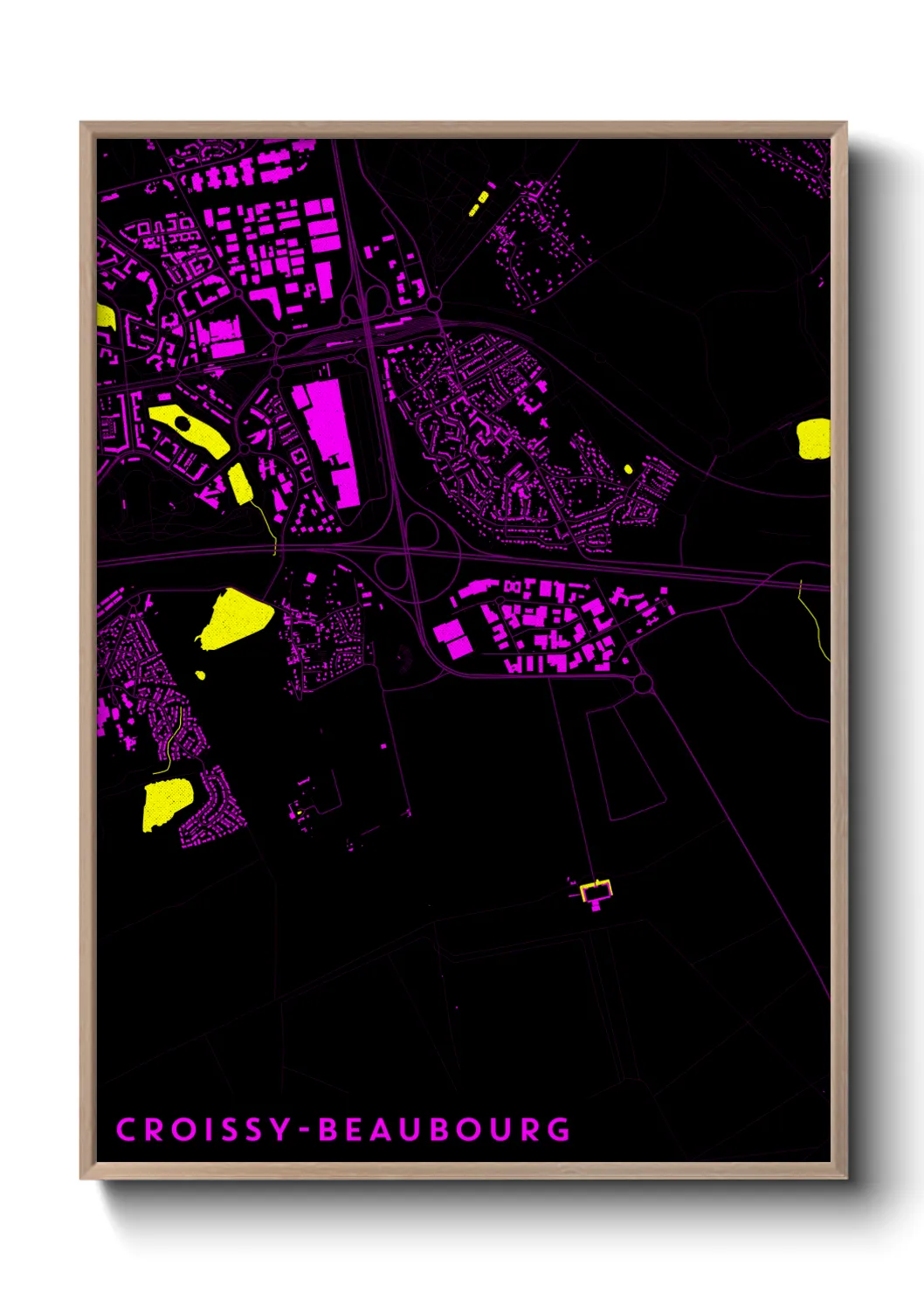 Une affiche de carte sur Croissy-Beaubourg