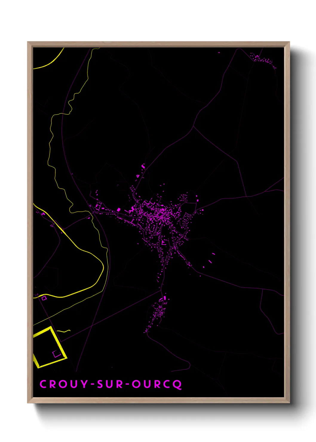 Une affiche de carte sur Crouy-sur-Ourcq