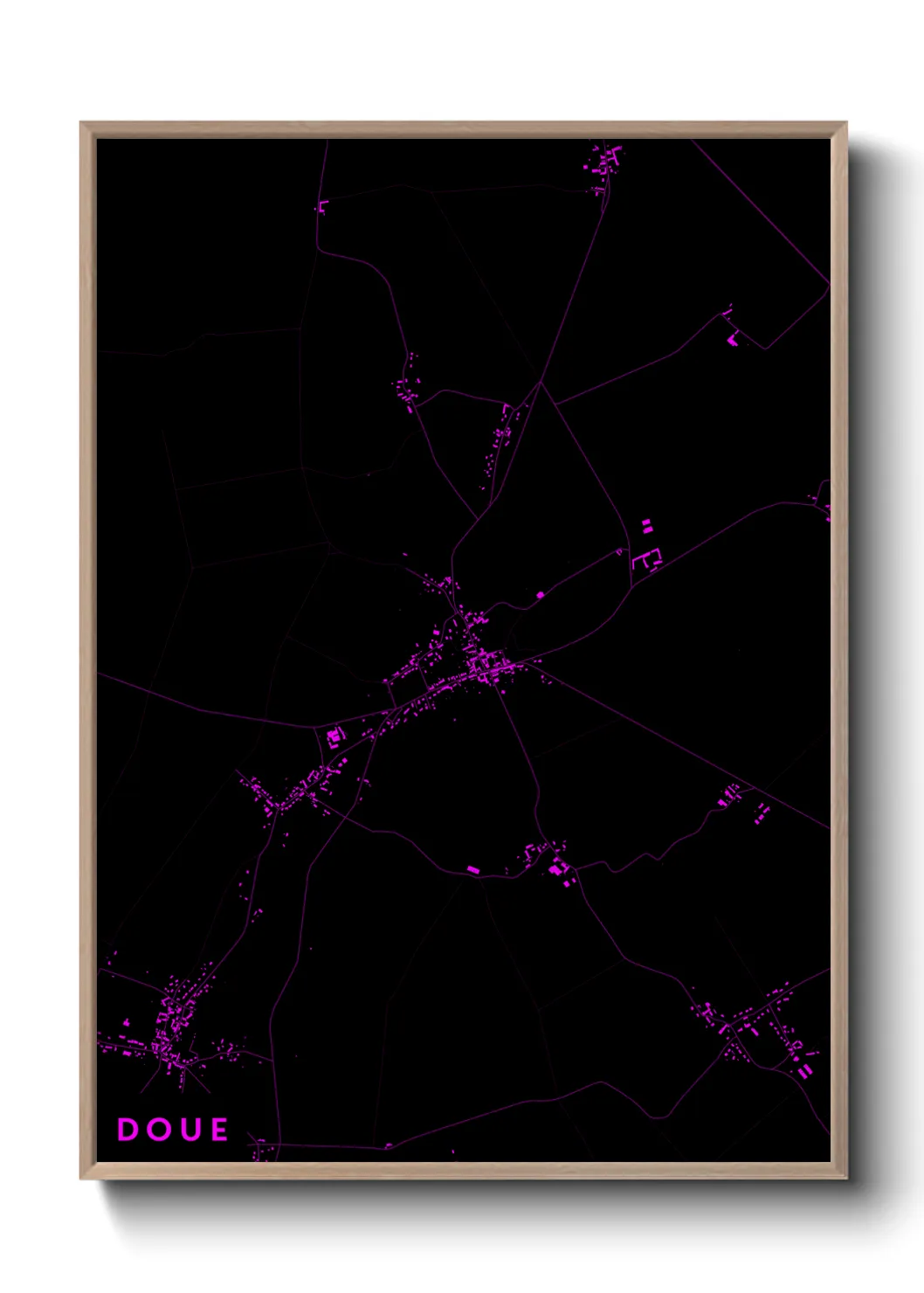 Une affiche de carte sur Doue