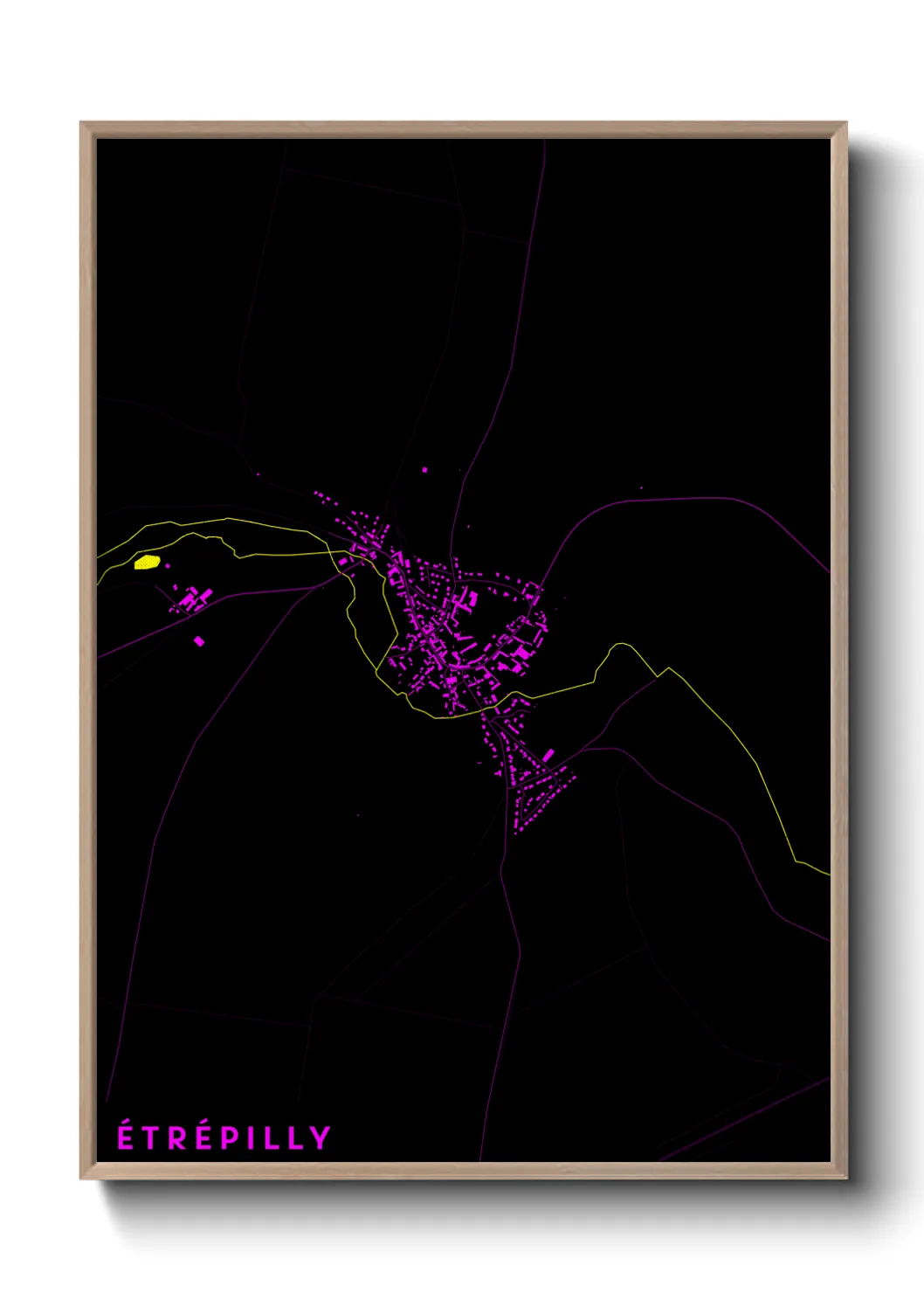 Une affiche de carte sur Étrépilly