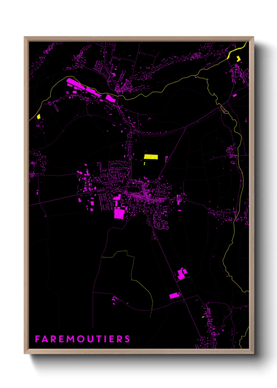 Une affiche de carte sur Faremoutiers