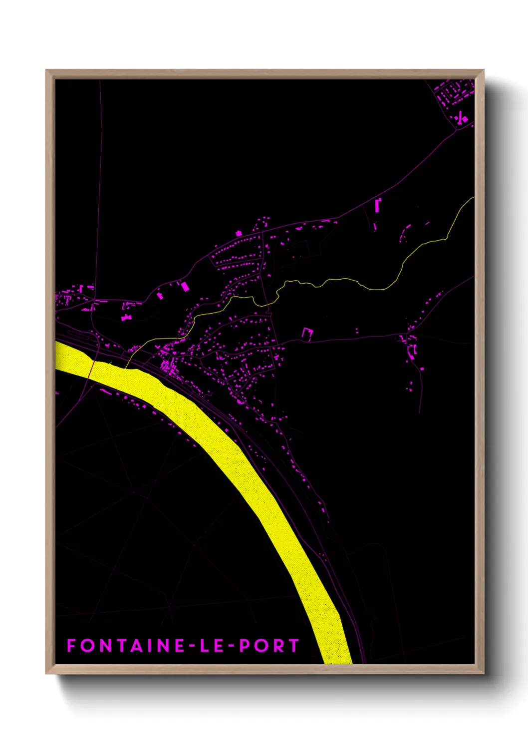 Une affiche de carte sur Fontaine-le-Port