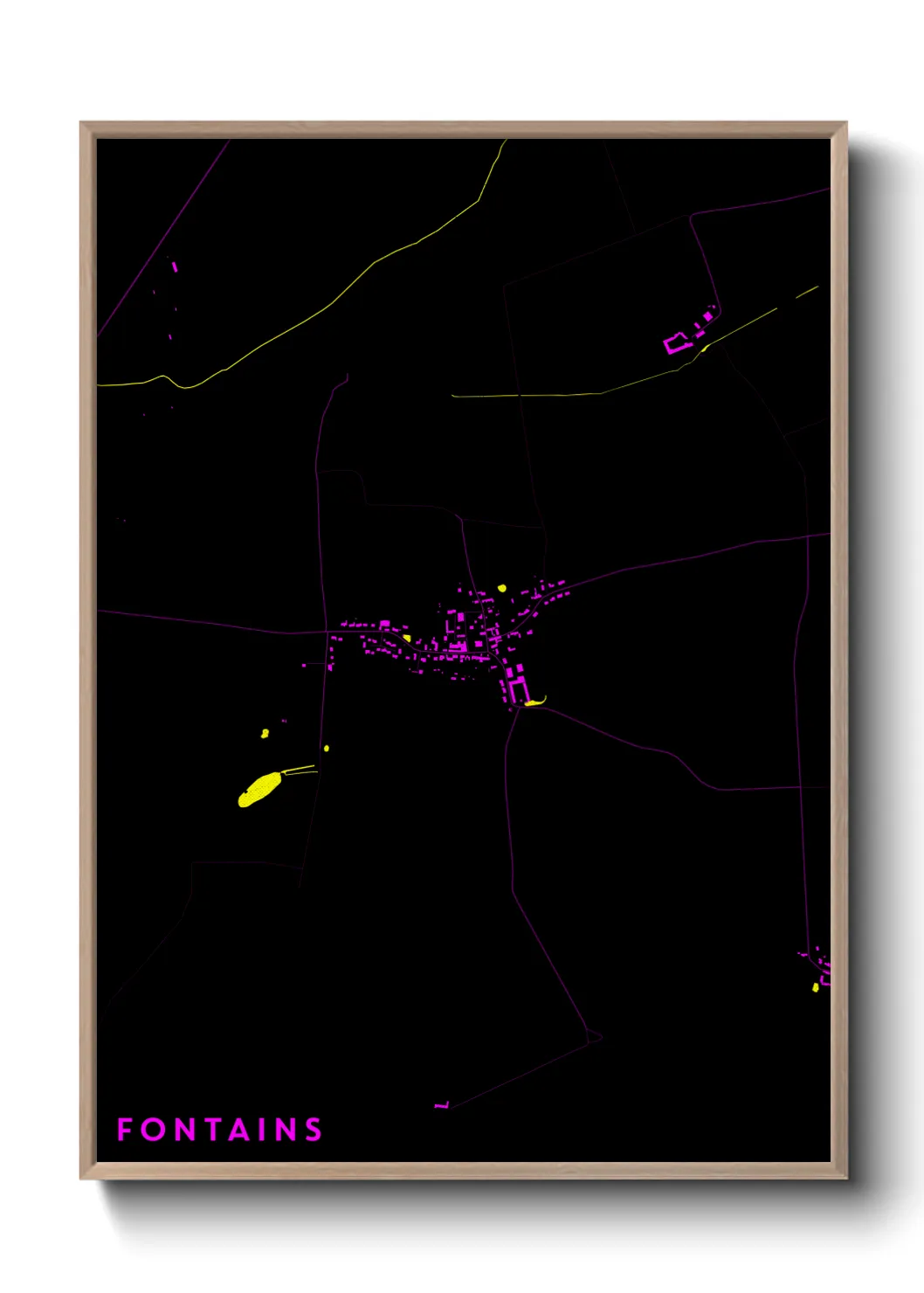 Une affiche de carte sur Fontains