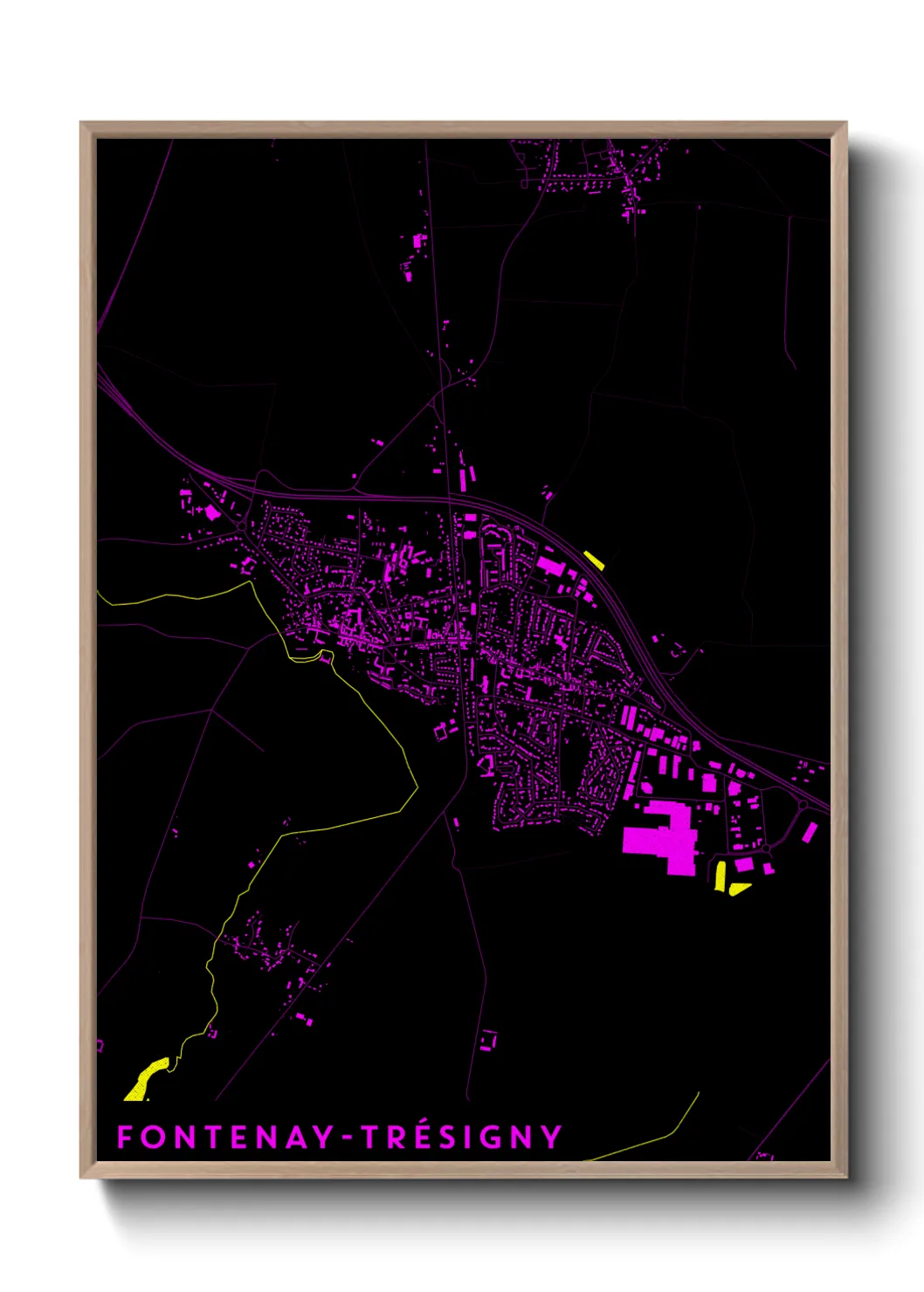 Une affiche de carte sur Fontenay-Trésigny