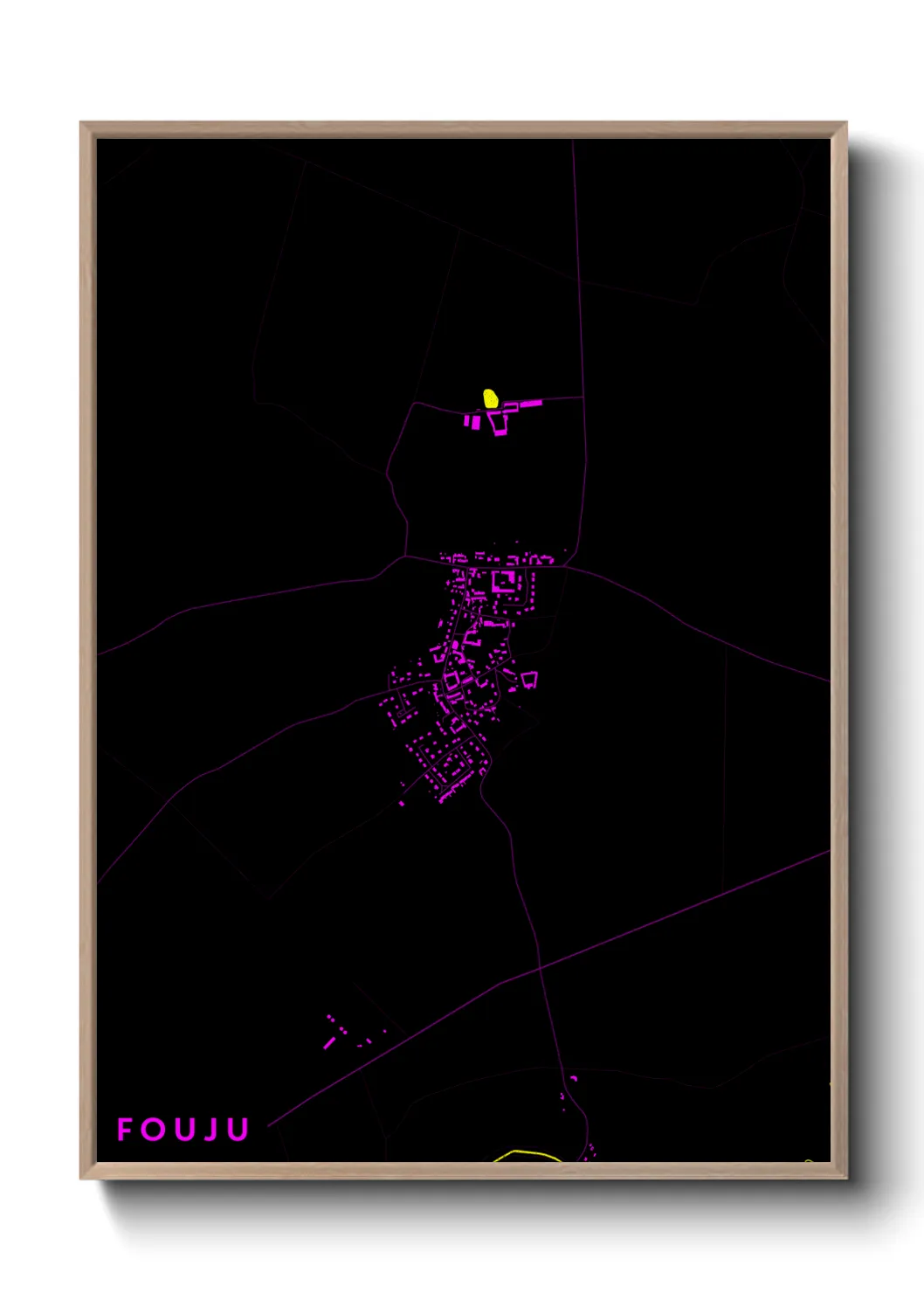 Une affiche de carte sur Fouju