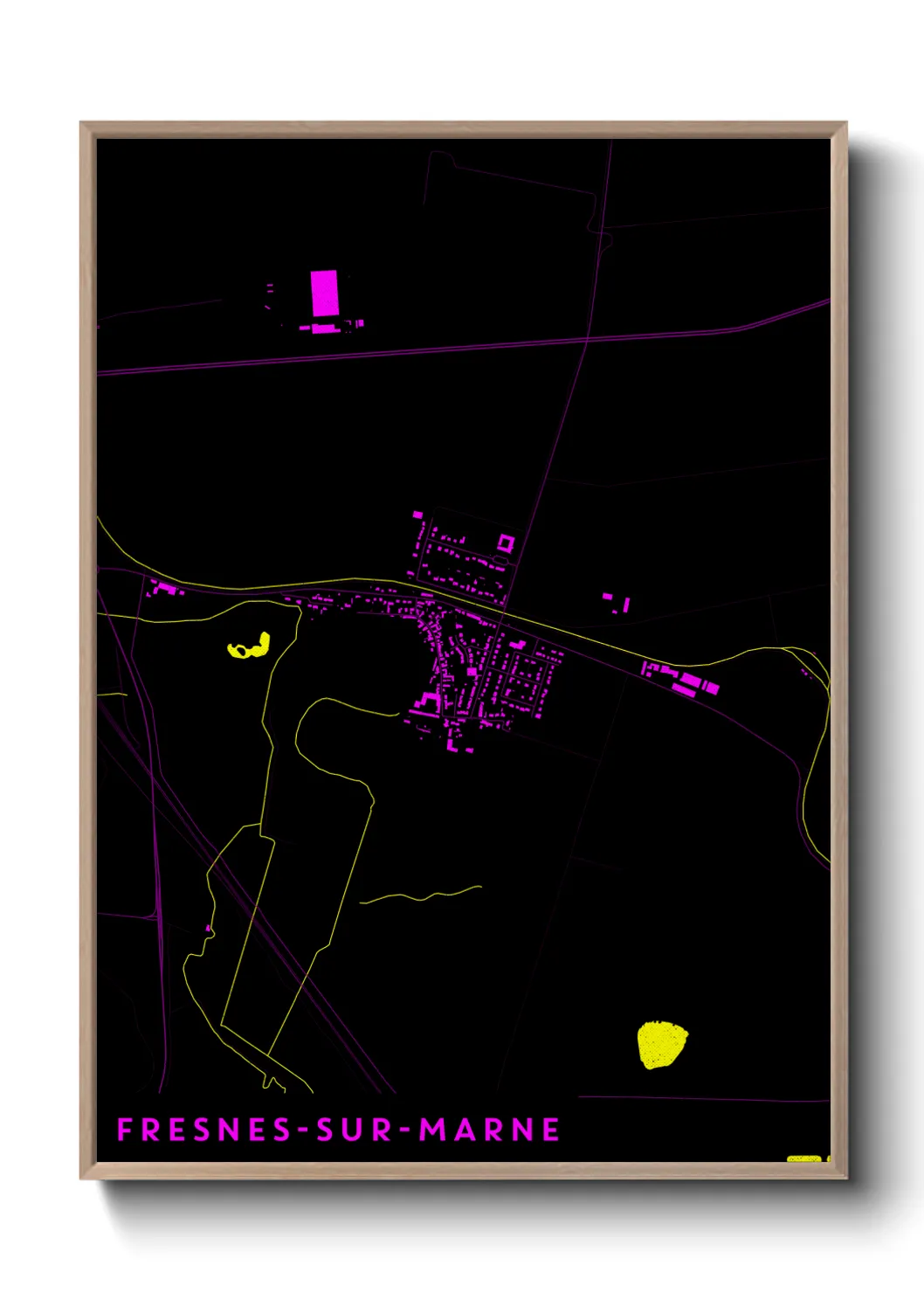 Une affiche de carte sur Fresnes-sur-Marne