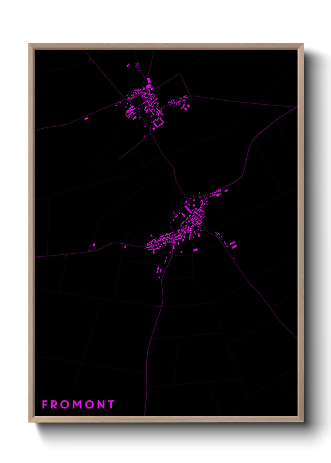 Une affiche de carte sur Fromont