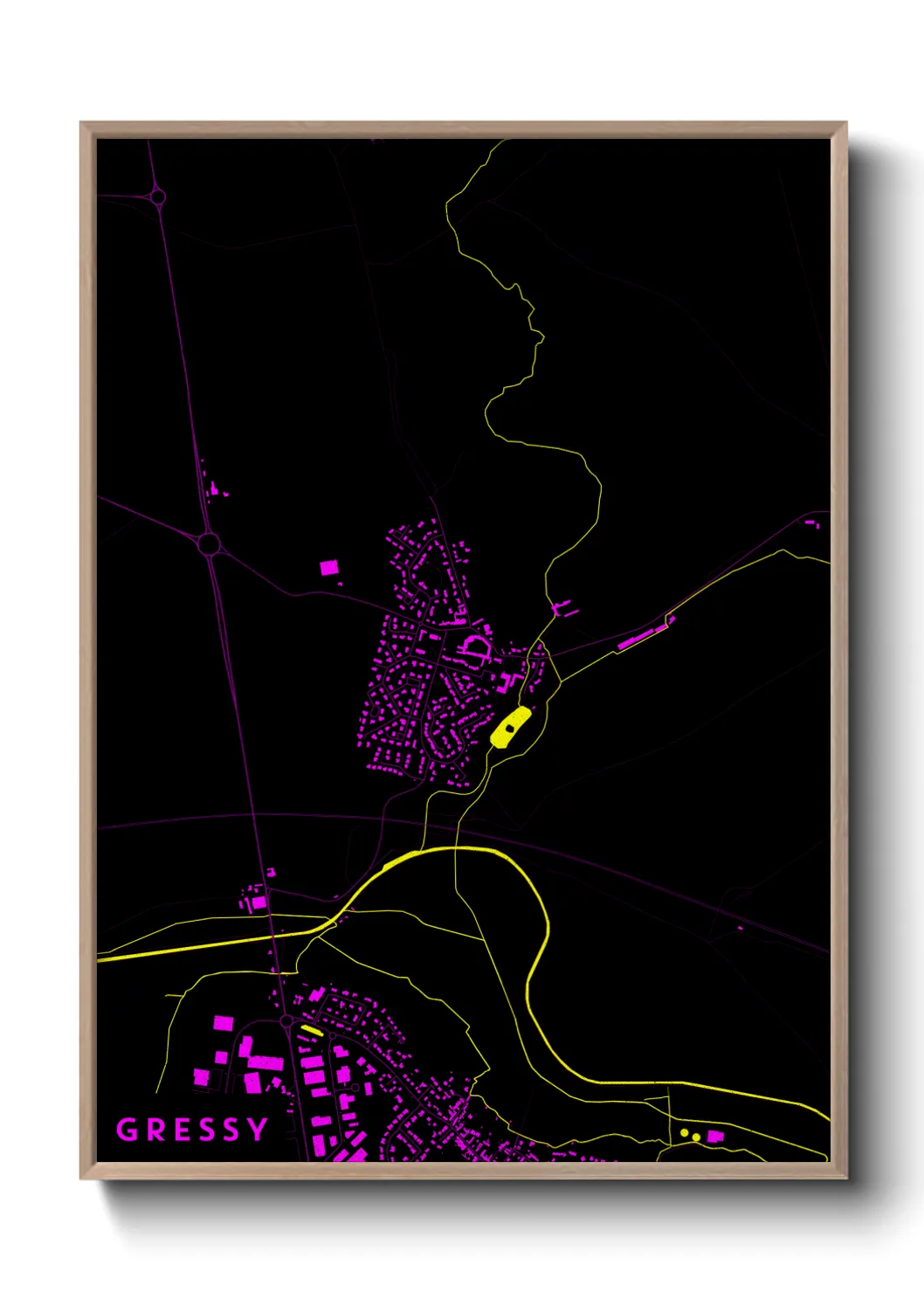 Une affiche de carte sur Gressy