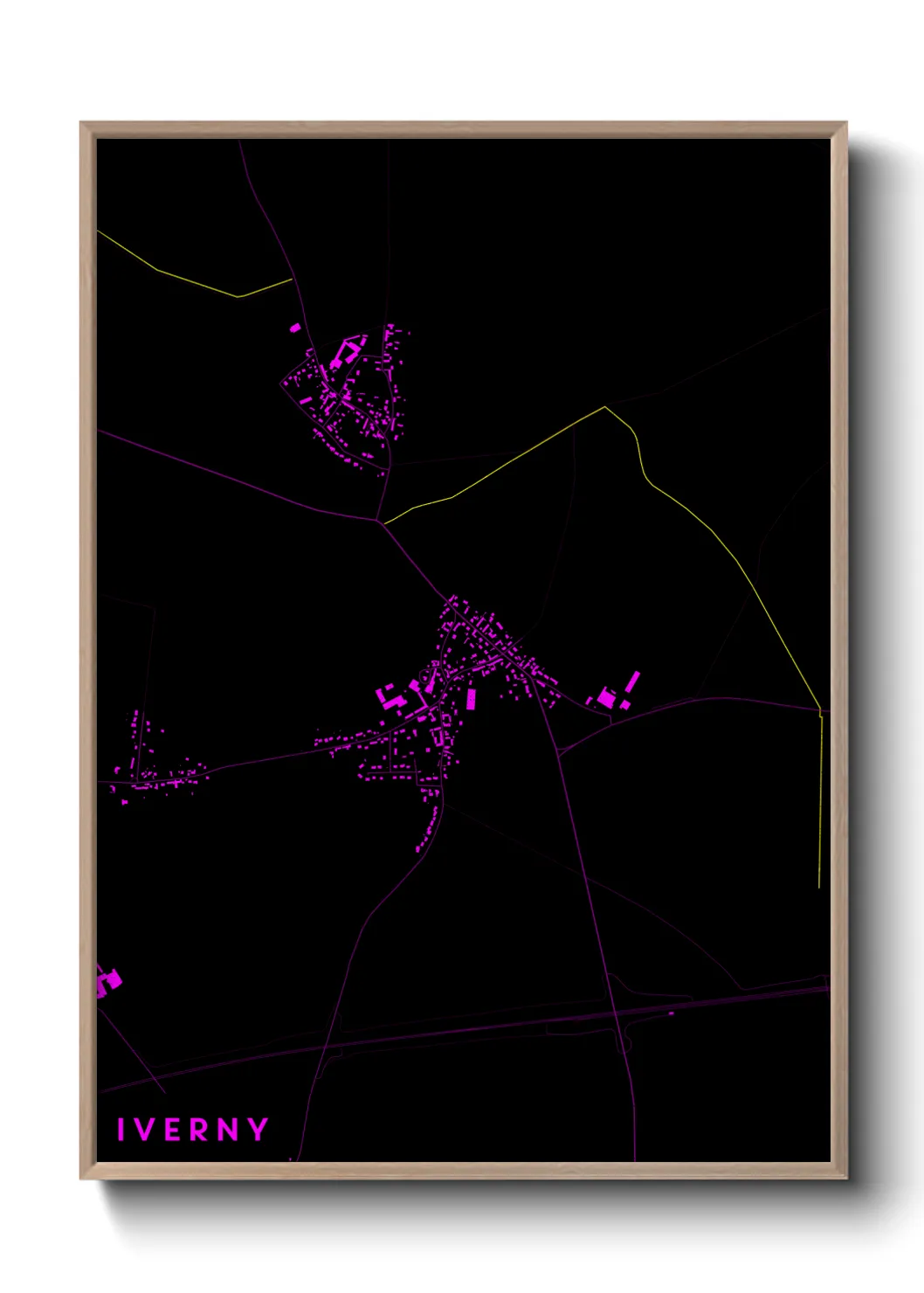 Une affiche de carte sur Iverny