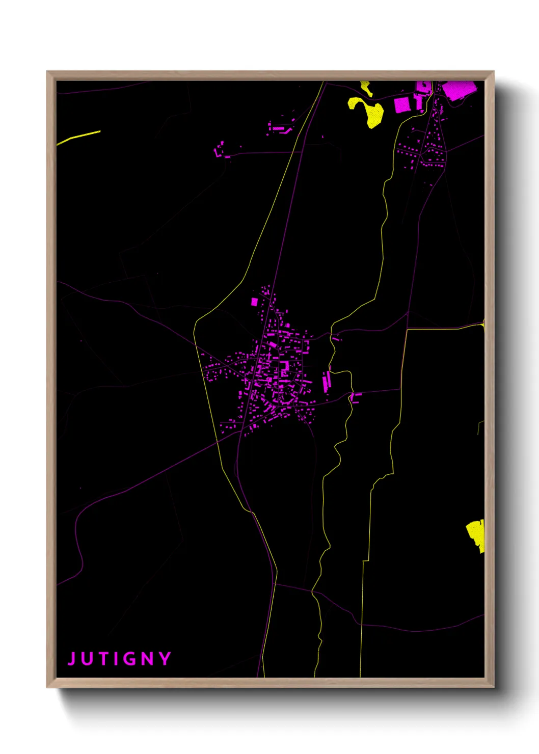 Une affiche de carte sur Jutigny