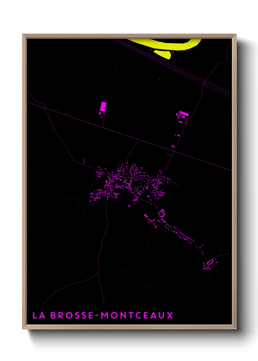Une affiche de carte sur La Brosse-Montceaux