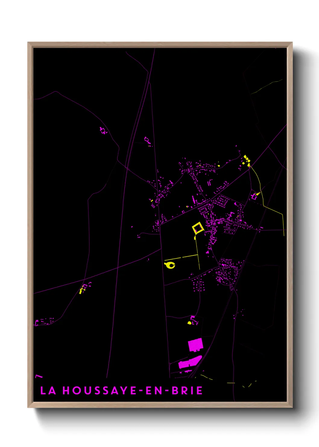 Une affiche de carte sur La Houssaye-en-Brie