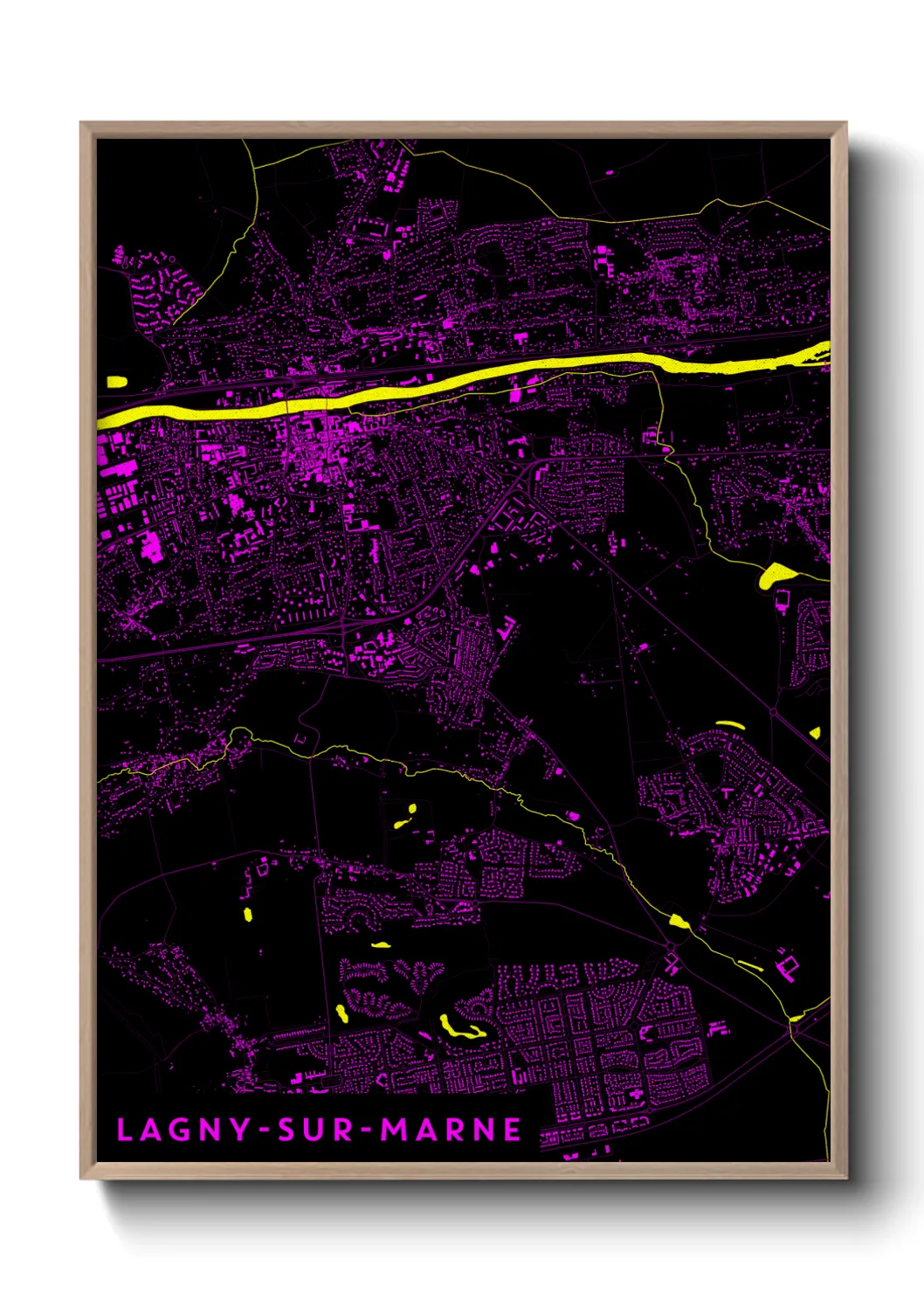 Une affiche de carte sur Lagny-sur-Marne