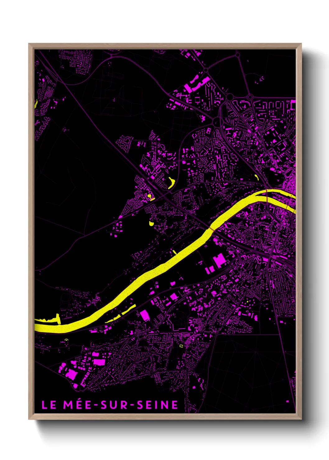 Une affiche de carte sur Le Mée-sur-Seine