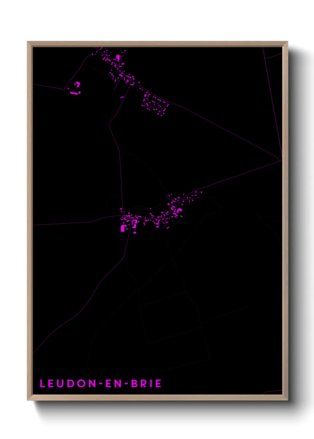 Une affiche de carte sur Leudon-en-Brie