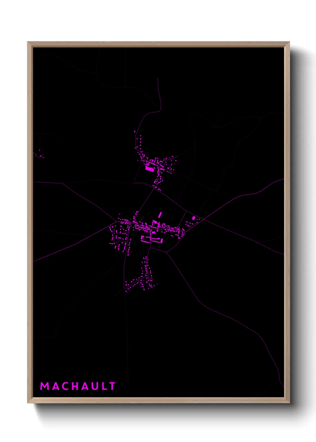 Une affiche de carte sur Machault