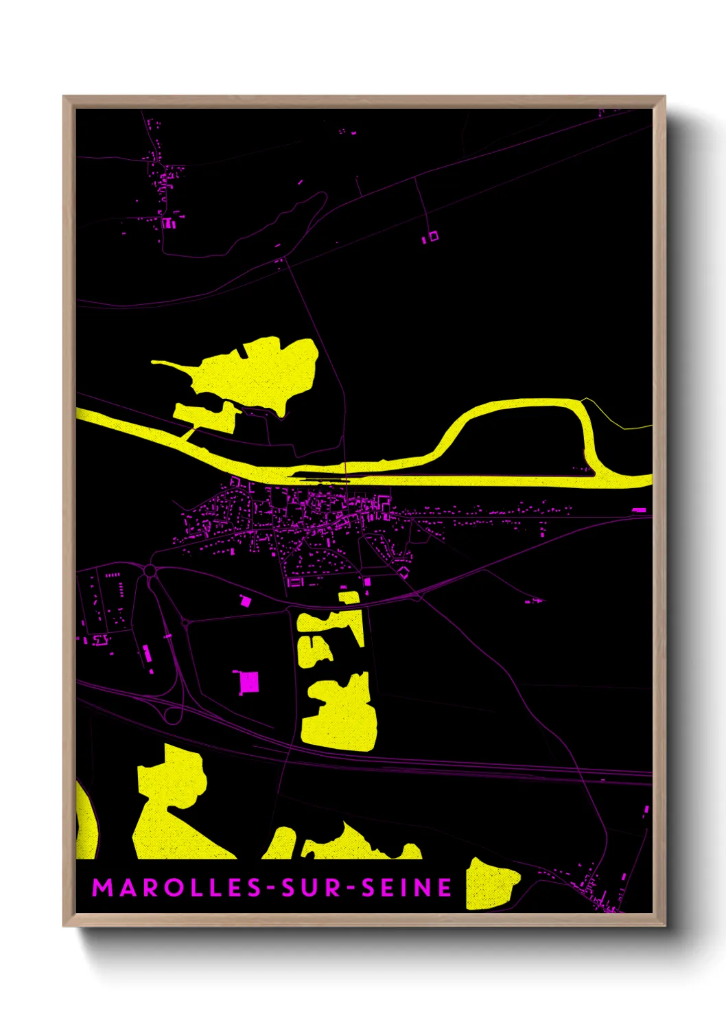 Une affiche de carte sur Marolles-sur-Seine