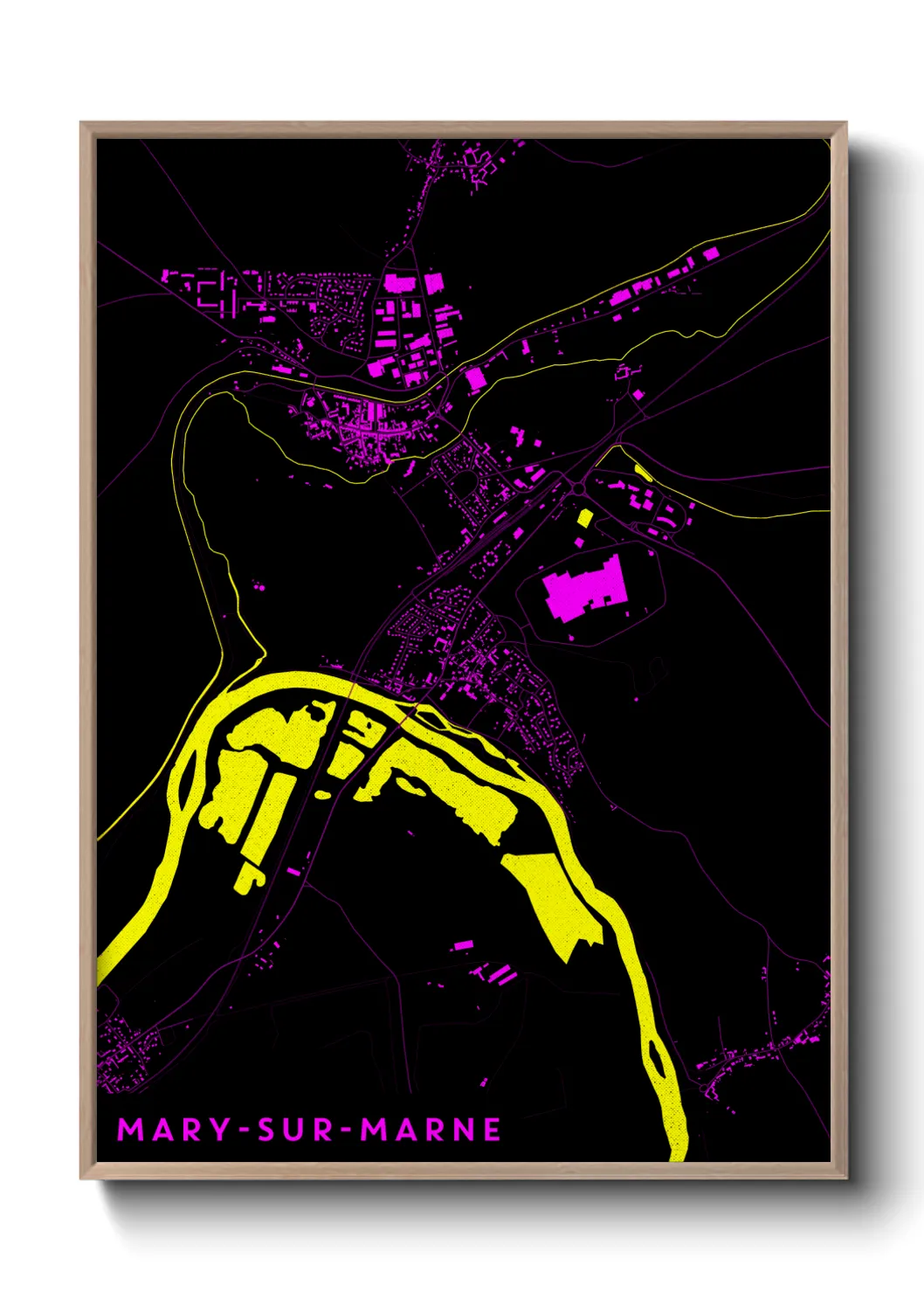 Une affiche de carte sur Mary-sur-Marne