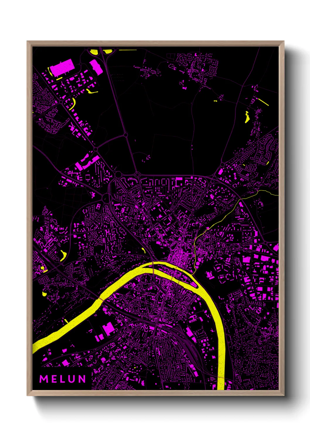 Une affiche de carte sur Melun