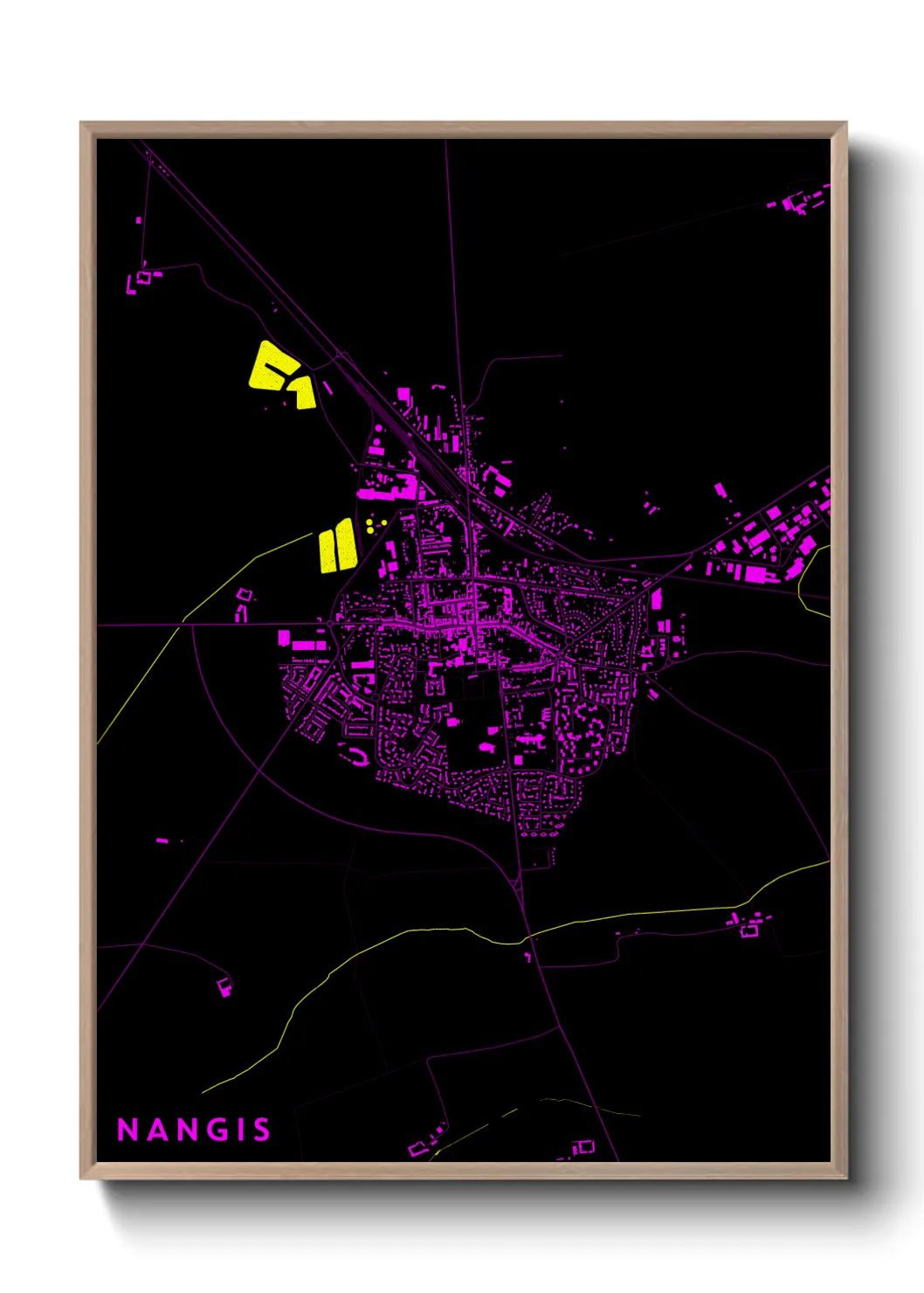 Une affiche de carte sur Nangis