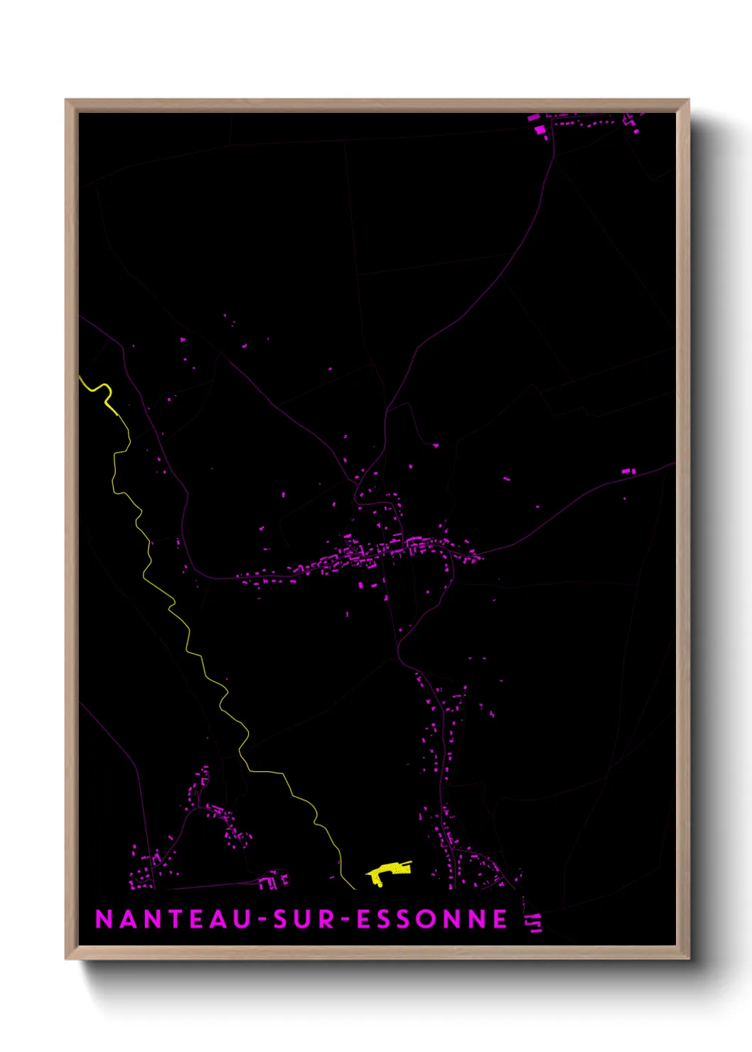 Une affiche de carte sur Nanteau-sur-Essonne