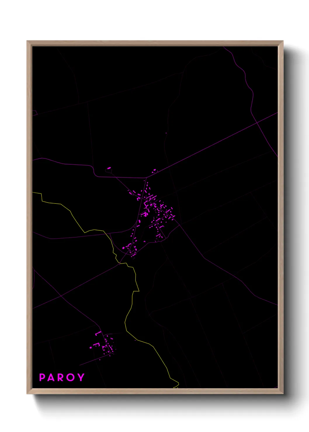 Une affiche de carte sur Paroy