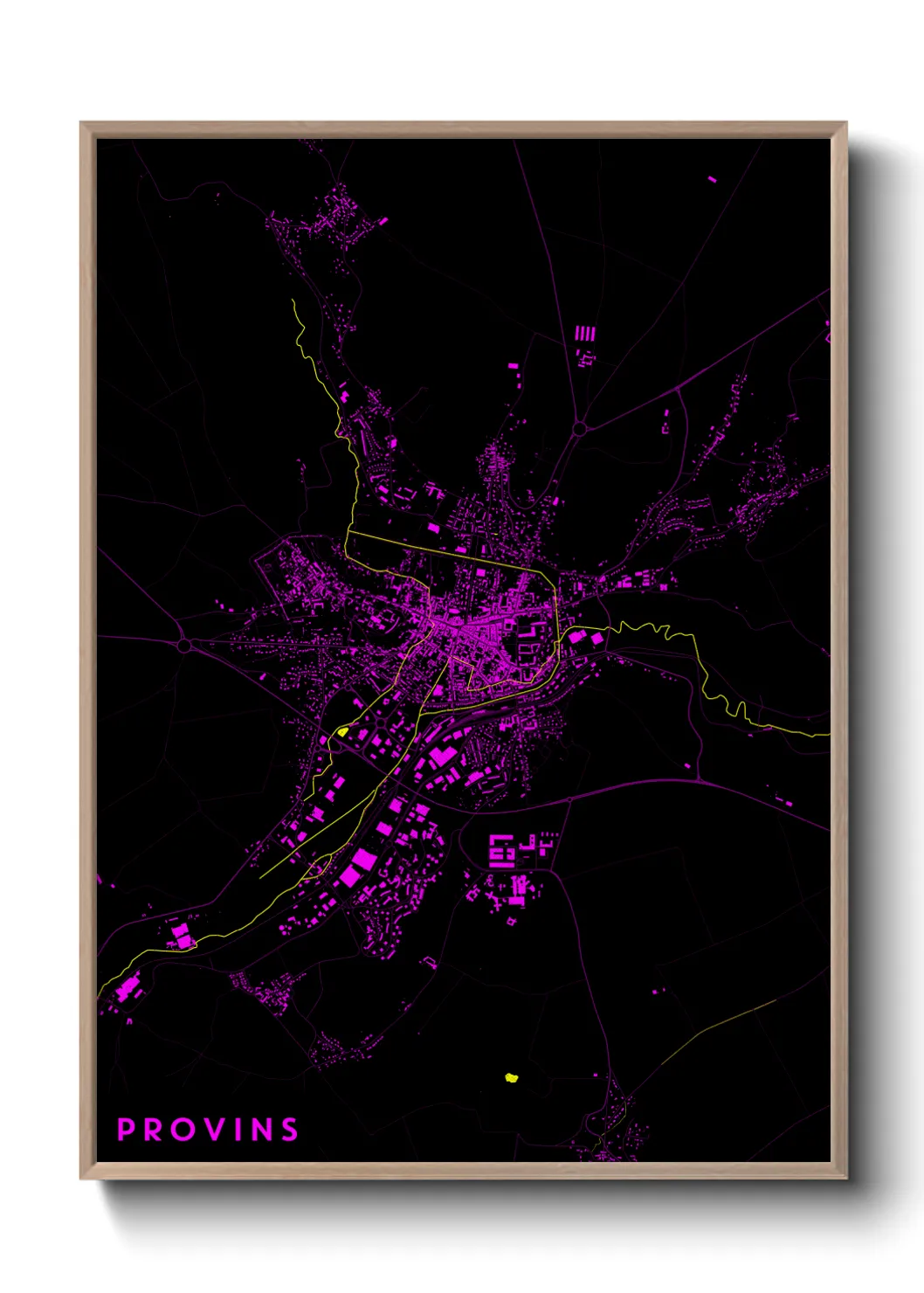 Une affiche de carte sur Provins