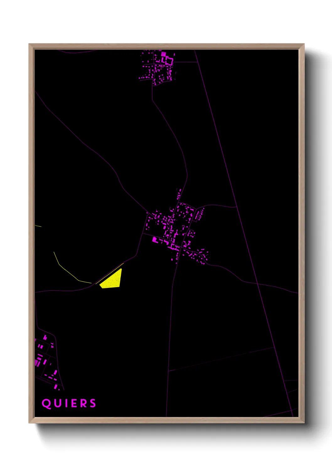 Une affiche de carte sur Quiers