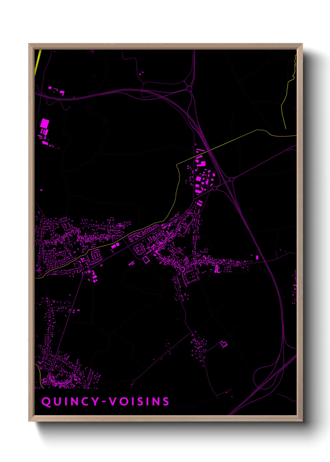 Une affiche de carte sur Quincy-Voisins