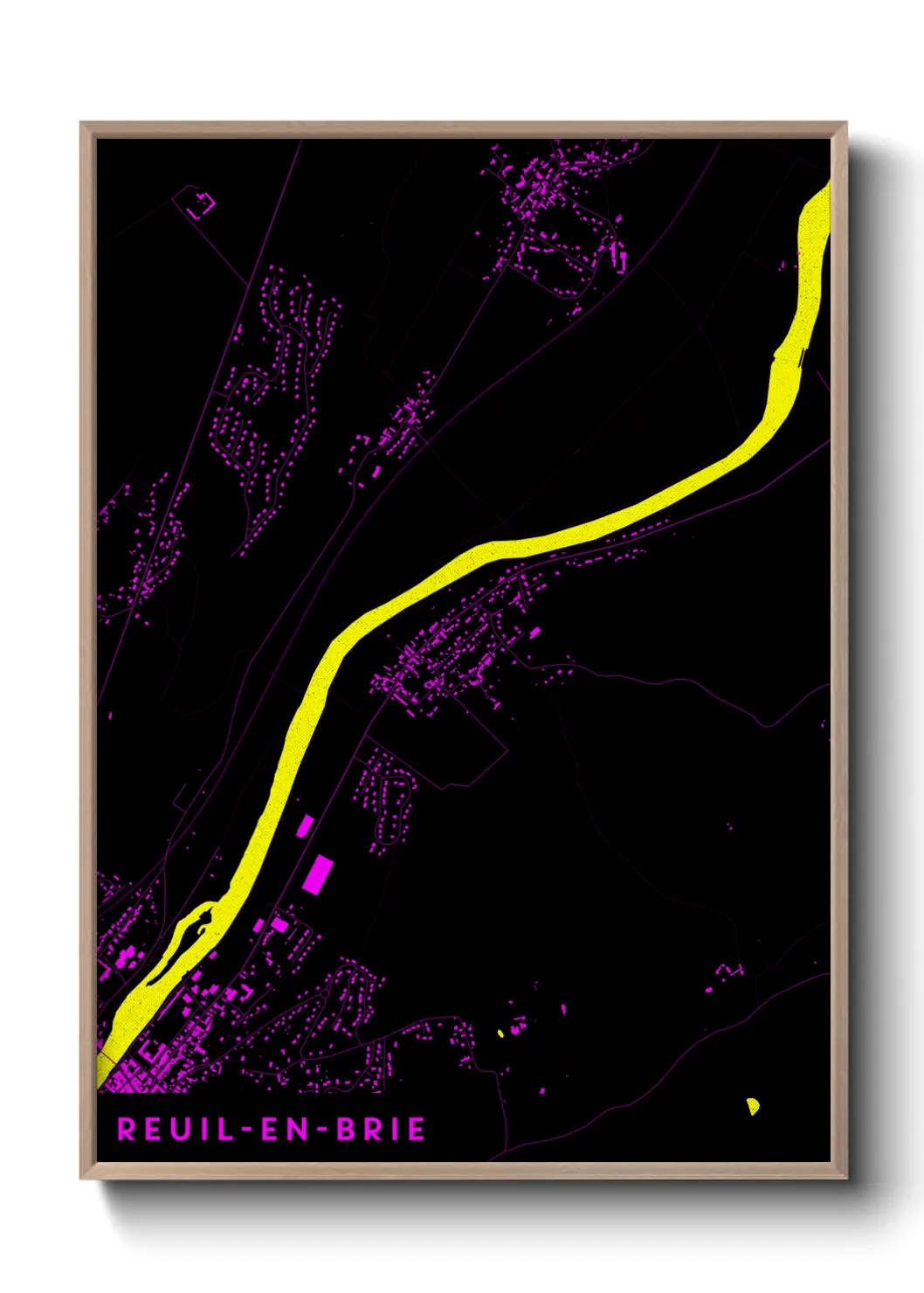 Une affiche de carte sur Reuil-en-Brie
