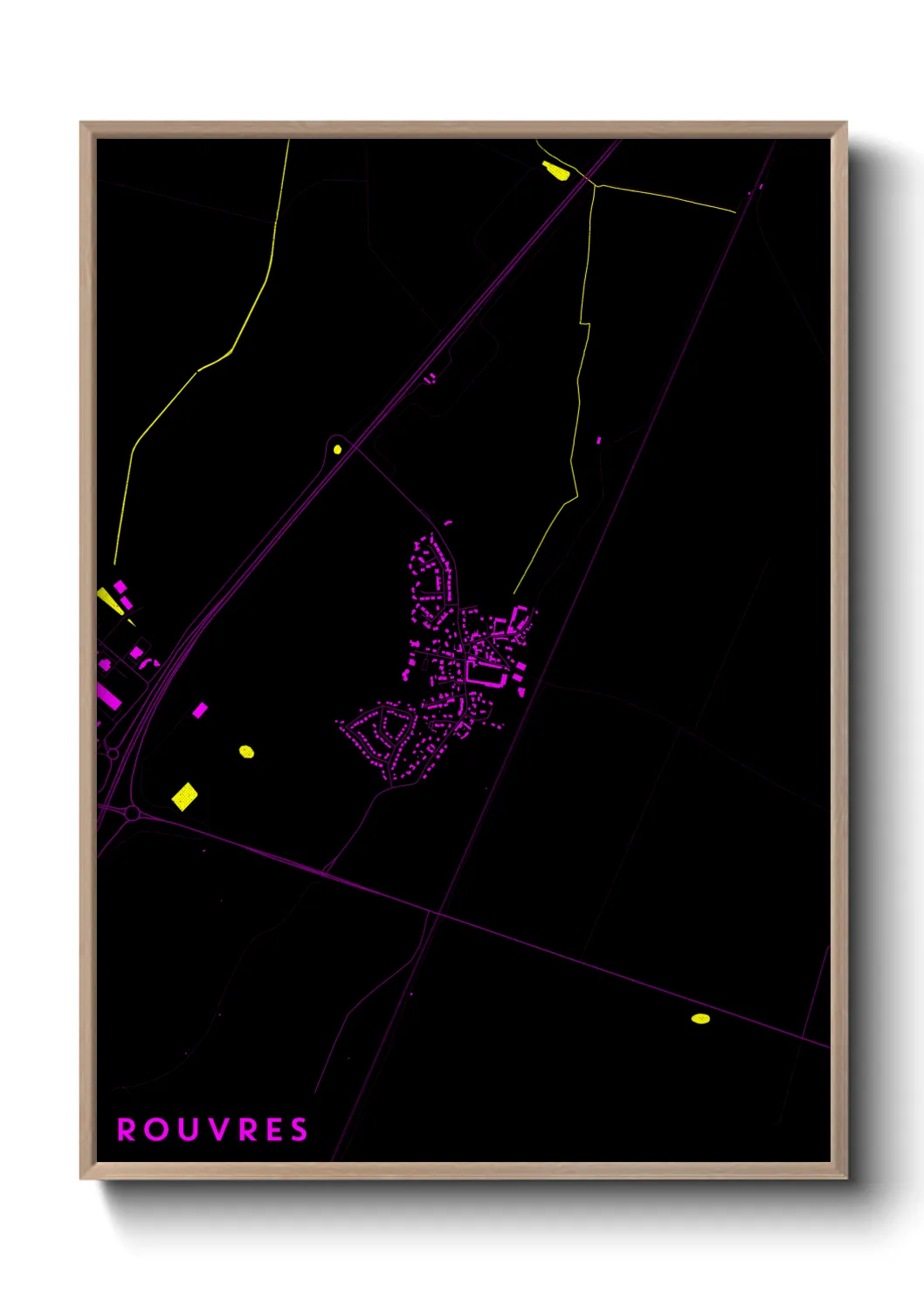 Une affiche de carte sur Rouvres
