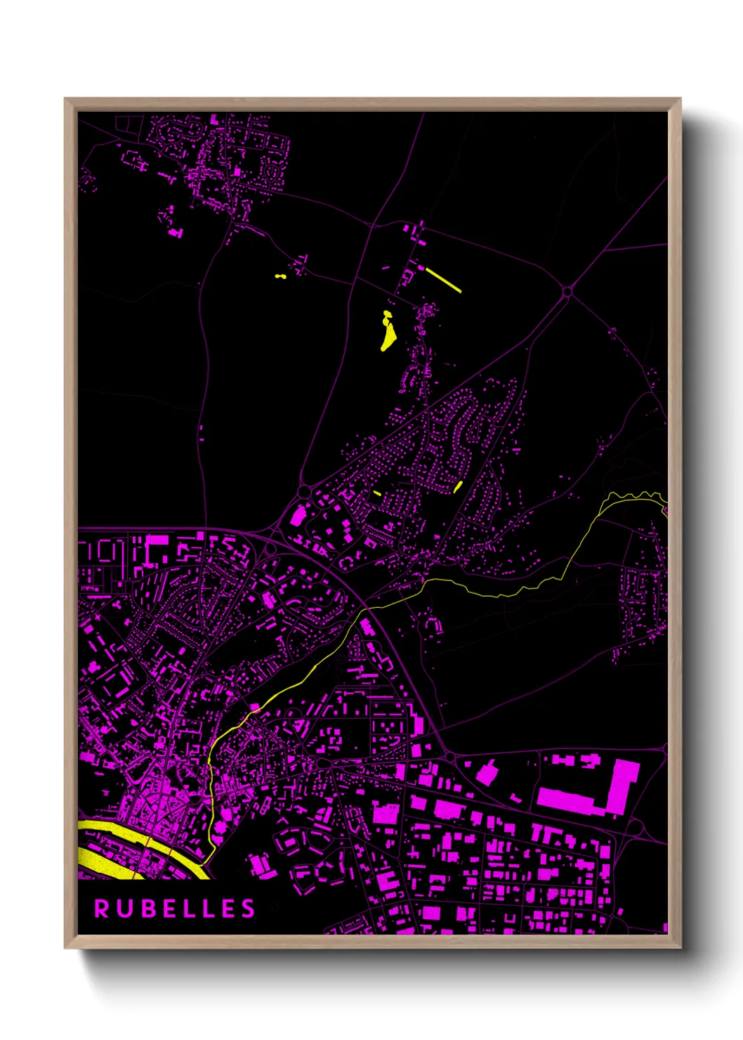 Une affiche de carte sur Rubelles