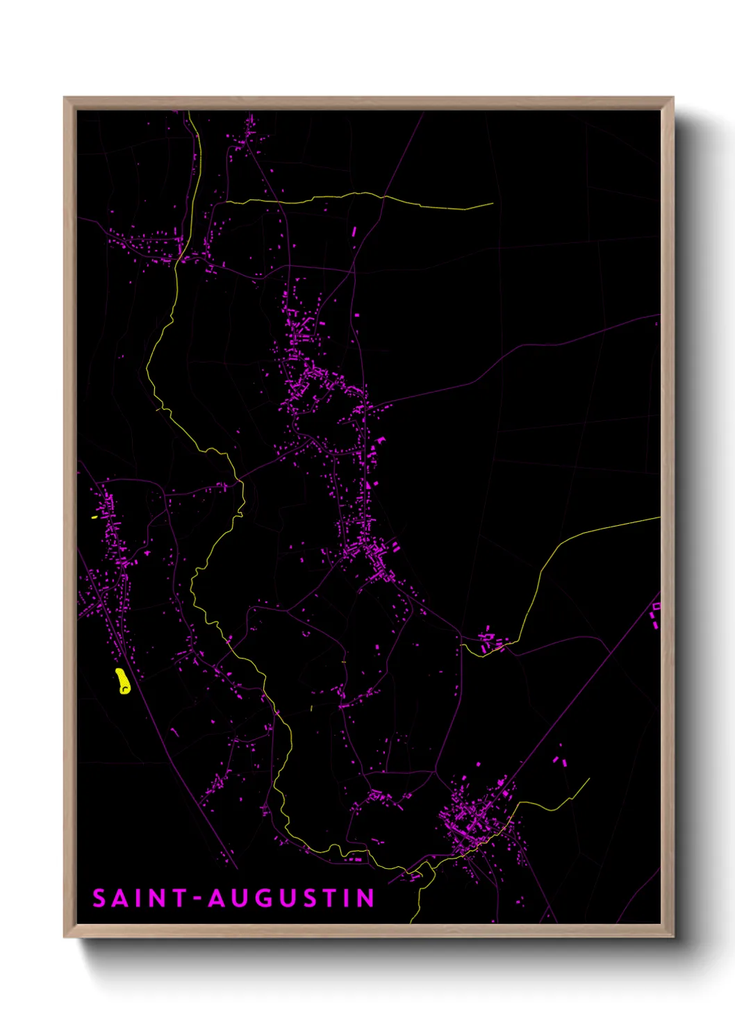 Une affiche de carte sur Saint-Augustin