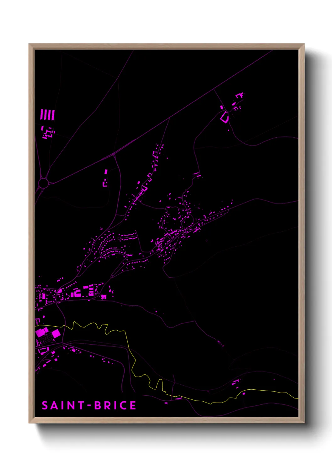 Une affiche de carte sur Saint-Brice